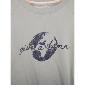 The Wander Brand Happy Earth “Give A Damn” Long Sleeve Tee Light Green S NWT